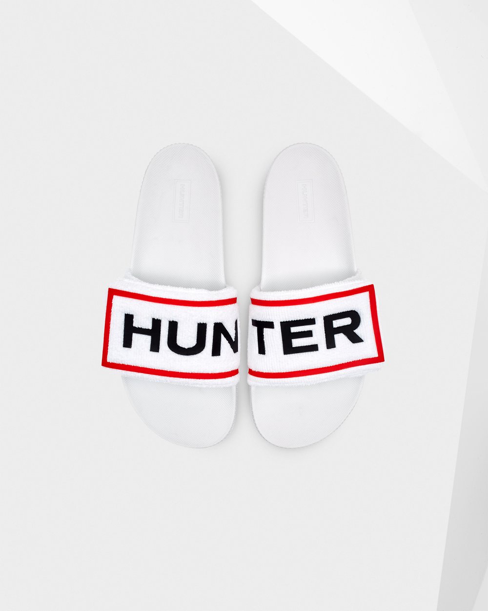 Chinelos Hunter Feminina Branco - Original Terry Towelling Logo Adjustable - 18LGHDWAU